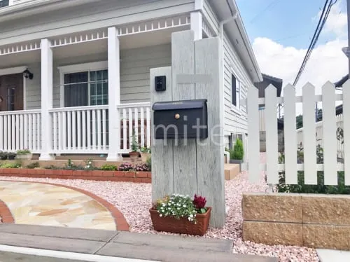 枕木風門柱 ディーズガーデン アルモ