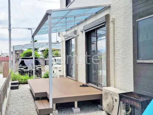 １階テラス屋根 （雨除け） LIXIL スピーネF フラット屋根 スタンダード 壁付