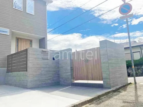 門柱 壁タイル貼り タカショー セラウォール RC杉板