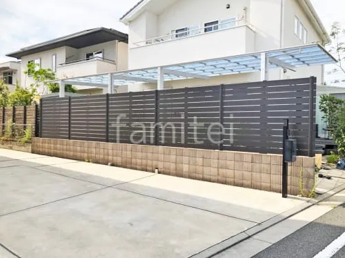 人工木・樹脂 フェンス（木調） F＆F マイティウッド ベーシック極 目隠し 木調・ラティス 樹脂