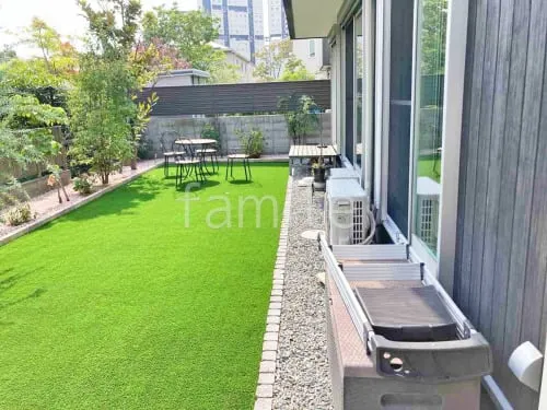 防犯砂利敷き バラス砕石 防草シート加工