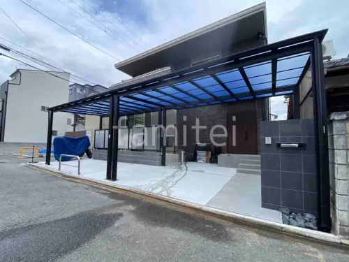 本体色 ブラック 屋根色 クリアマットS の外構施工例（現場番号