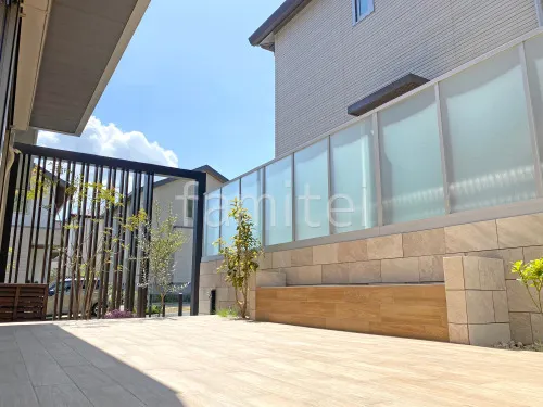 境界塀 壁タイル張りLIXIL ストーンタイプコレクション 控え壁