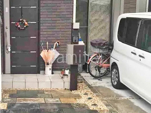 機能門柱 照明あり  LIXIL 木製調FW パターン7 