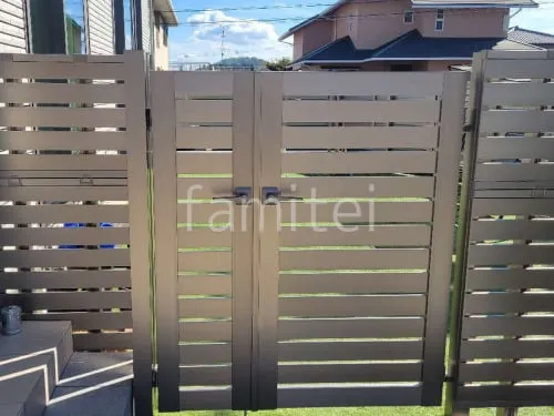 親子両開き 門扉 三協アルミ レジリアハイタイプ Y3H型 横板格子 