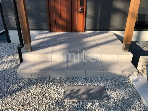 玄関ポーチ階段 床タイル貼り ニッタイ ロッセクラシコII