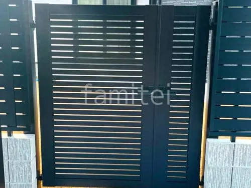 親子両開き 門扉 YKKAP シンプレオYS1型 横スリット 