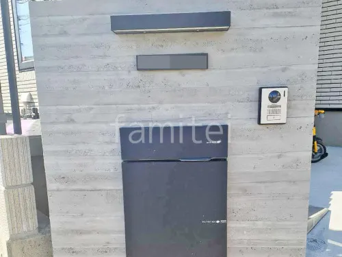 門柱 壁タイル張り タカショー 木製調 セラウォール RC杉板 郵便受けポスト ユニソン ヴィコDB100