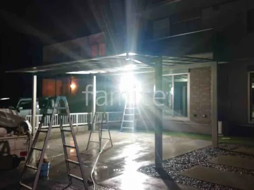 カーポート２台(ワイド) ツイン YKKAP エフルージュ FIRST フラット屋根