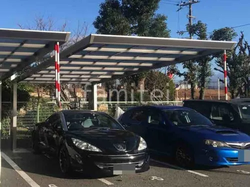 カーポート１台 （単棟） 四国化成 マイポートＮｅｘｔ フラット屋根 後ろ柱