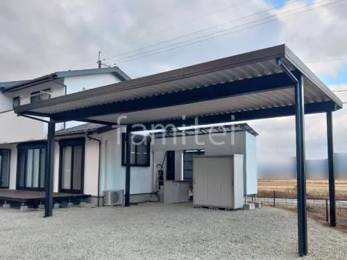 カーポート３台 （横ワイド トリプル） YKKAP ジーポートPro 積雪50cm対応 フラット屋根 折板屋根