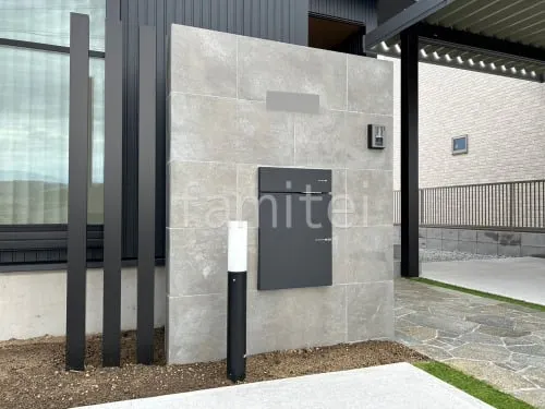 門柱 壁タイル張り タカショー セラレバンテ 郵便受けポスト