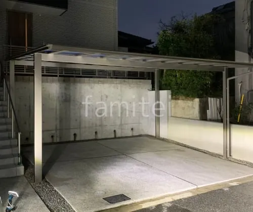 カーポート２台(ワイド) ツイン LIXIL ネスカＦ フラット屋根