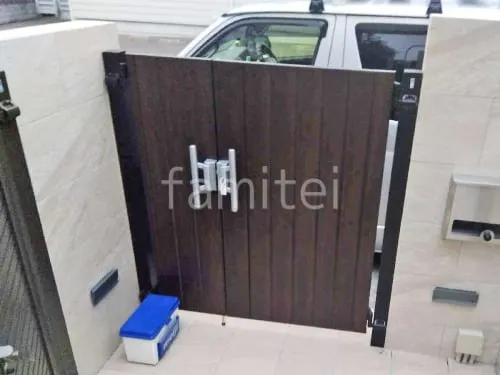 親子両開き 門扉 LIXIL 木製調AA TM1型 