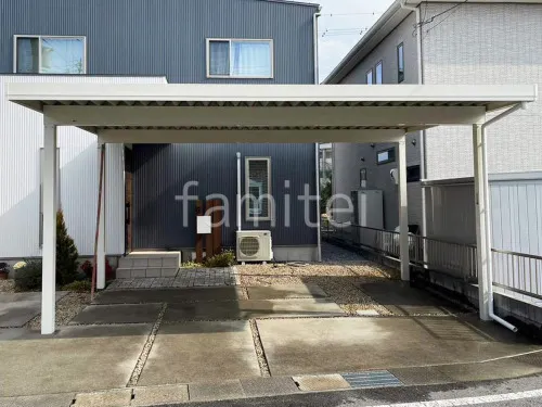 カーポート２台(ワイド) ツイン YKKAP ジーポートPro 積雪50cm対応 フラット屋根 折板屋根