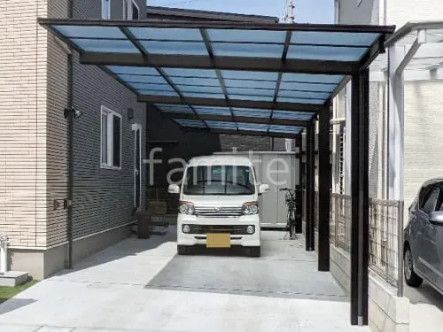 カーポート２台(縦) 連棟 YKKAP エフルージュ FIRST フラット屋根
