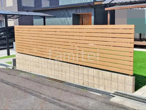 アルミ形材 フェンス LIXIL 木製調AA YS3型 横スリット(板張り) 目隠し 木調・ラティス