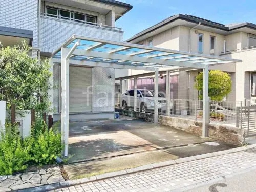 カーポート２台(ワイド) ツイン YKKAP エフルージュ FIRST フラット屋根