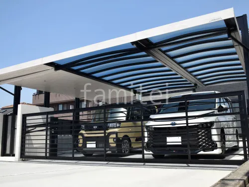 ２台ワイド 跳ね上げ門扉ゲート  LIXIL オーバードアS1型 