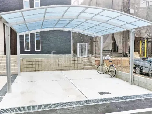 カーポート２台(ワイド) ツイン YKKAP アリュース アール屋根