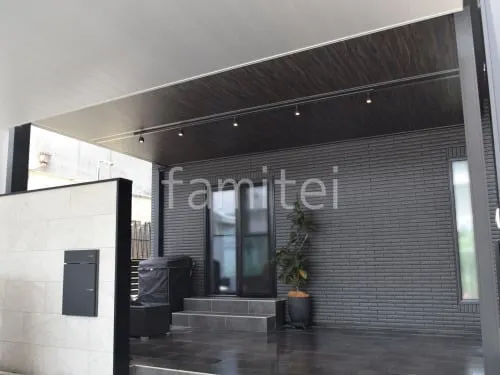 １階テラス屋根 （雨除け） タカショー フル木製調 ホームヤードルーフ 内天井付 フラット屋根 壁付