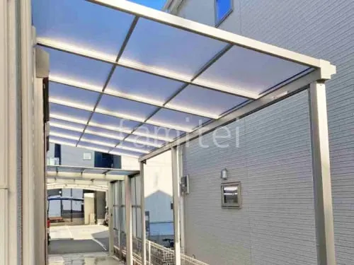 １階テラス屋根 連棟 （雨除け） YKKAP ソラリアF フラット屋根 スタンダード 壁付