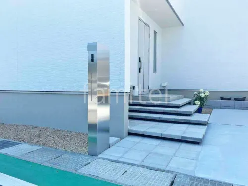 機能門柱 サンワカンパニー オスポール 玄関アプローチ 浮遊階段（蹴込み階段） 床平板敷き 東洋工業 ドゥー・ステップ