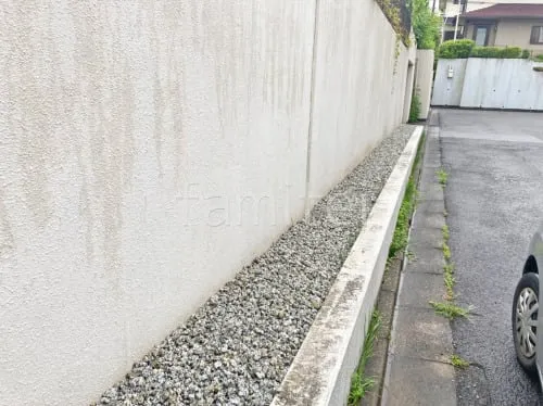 防犯砂利敷き バラス砕石 防草シート加工