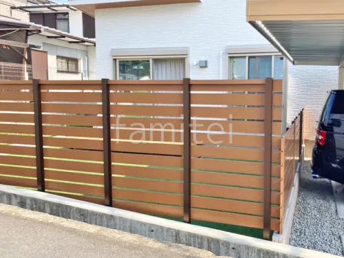 人工木・樹脂 フェンス（木調） F＆F マイティウッド ベーシック極 高尺タイプ 目隠し 木調・ラティス 樹脂