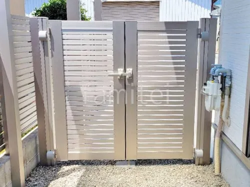 両開き 門扉 YKKAP シンプレオYS1型 横スリット 