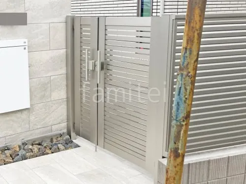 親子両開き 門扉 YKKAP シンプレオYS1型 横スリット 