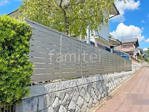 ブロック塀 （化粧ブロック） ユニソン リブスプリットn  アルミ形材 フェンス LIXIL AB YS3型 横スリット3 目隠し