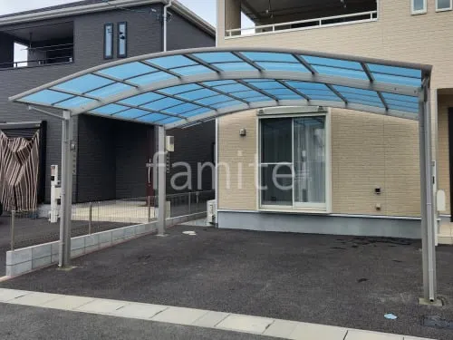 カーポート２台(ワイド) ツイン YKKAP アリュース アール屋根