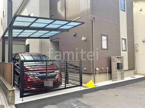 新築シンプル セミクローズ外構