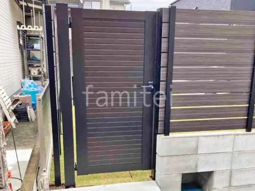 片開き 門扉 YKKAP シンプレオYM1型 横目隠し 