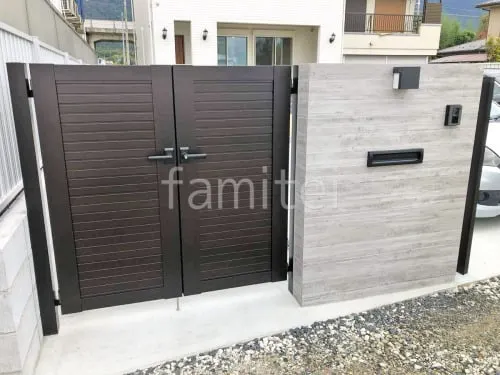 両開き 門扉 YKKAP シンプレオYM1型 横目隠し 