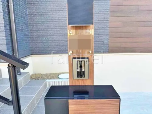 機能門柱 照明あり  LIXIL 木製調FW パターン6 