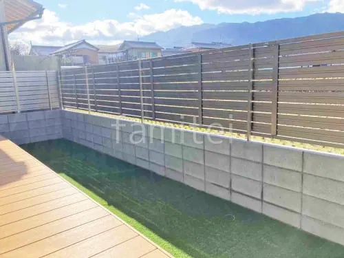 ブロック塀 （化粧ブロック） 太陽エコブロックス 普通CB  アルミ形材 フェンス LIXIL AB YS3型 横スリット3 目隠し