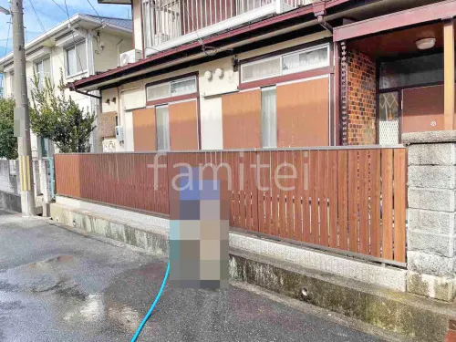 アルミ形材 フェンス LIXIL 木製調AB TS2型 縦スリット2 目隠し 木調・ラティス ブロック塀 （化粧ブロック） ユニソン リブスプリットn 