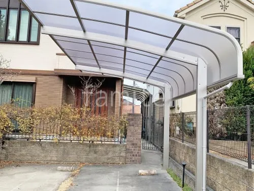 カーポート１台 （単棟） YKKAP アリュース キャップ アール屋根 たれ耳屋根