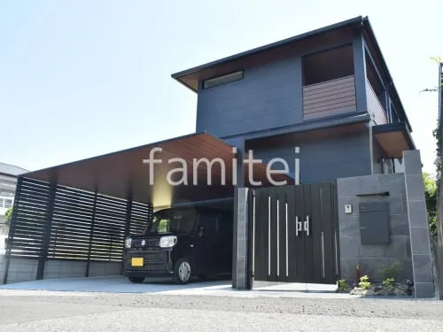 新築シンプル セミクローズ外構