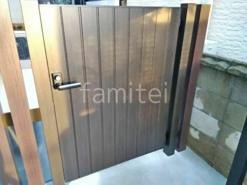 片開き 門扉 YKKAP 木製調 ルシアスTM2型 たて目隠し 