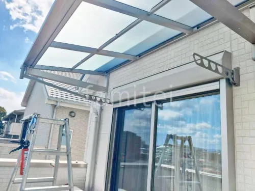 柱なしテラス屋根 （雨除け1階用） YKKAP ソラリアF フラット屋根 スタンダード 壁付