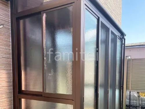 引き戸 樹脂デッキ サンルーム（テラス囲い） YKKAP 目隠しソラリアF 目隠し フラット屋根