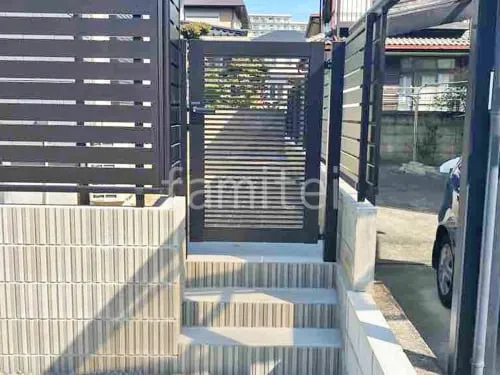 片開き 門扉 YKKAP シンプレオYB1型 横格子 