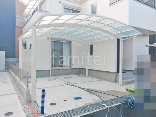 カーポート２台(ワイド) ツイン YKKAP アリュース アール屋根