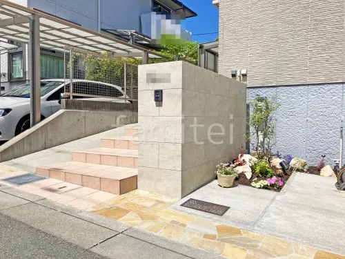 リフォームシンプル オープン外構