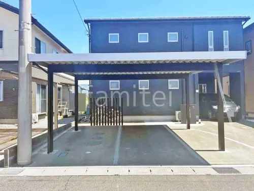 カーポート２台(ワイド) ツイン YKKAP ジーポートPro 積雪50cm対応 フラット屋根 折板屋根