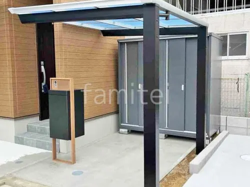 サイクルポート 自転車バイク屋根 三協アルミ セルフィ フラット屋根