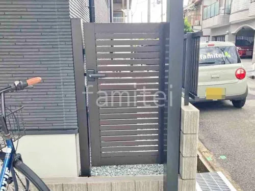 片開き 門扉 YKKAP シンプレオYS1型 横スリット 